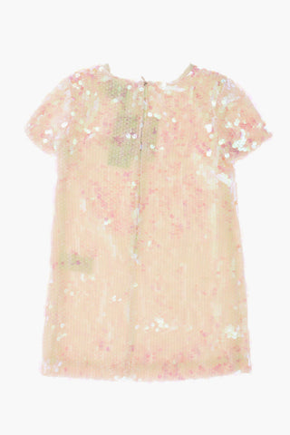 EST.1978 sequined short sleeve dress with zip closure on the back