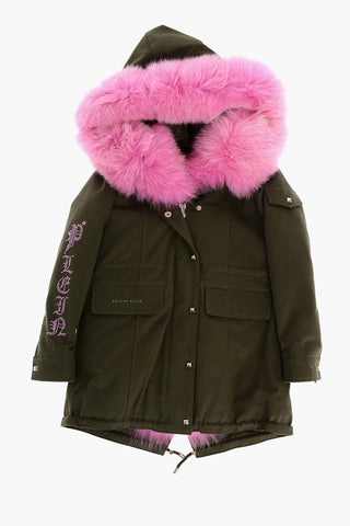 Parka with removable inner and real fur detail
