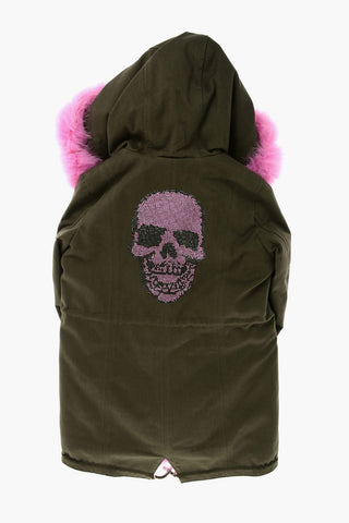 Parka with removable inner and real fur detail