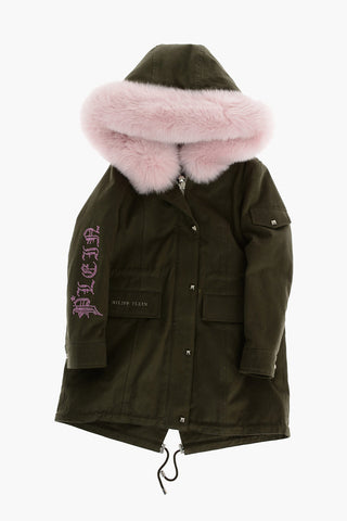 Parka with removable inner and real fur detail