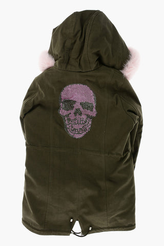 Parka with removable inner and real fur detail