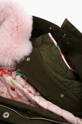 Parka with removable inner and real fur detail