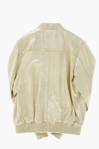 metallic leather KEREN bomber with hidden closure