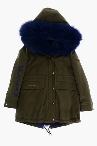 Parka with removable inner and real fur detail