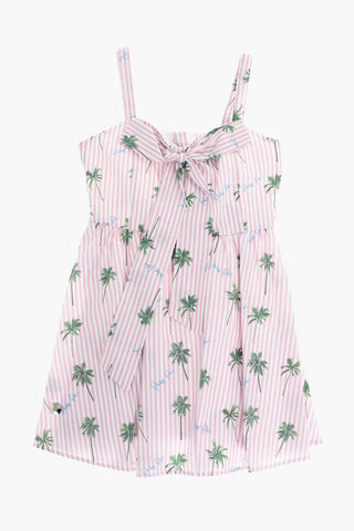 awining striped JUNGLE dress with maxi bow on the front