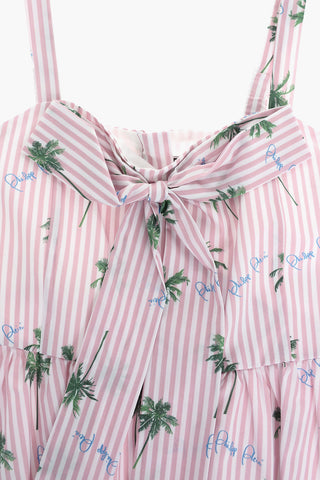 awining striped JUNGLE dress with maxi bow on the front