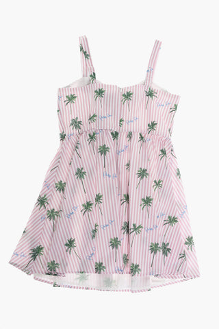 awining striped JUNGLE dress with maxi bow on the front