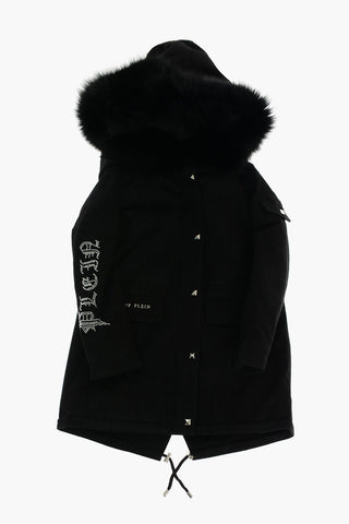 Parka with removable inner and real fur detail