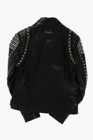 studded leather biker jacket