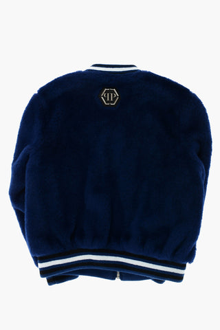 bomber GOTHIC in ecopelliccia con righe a contrasto