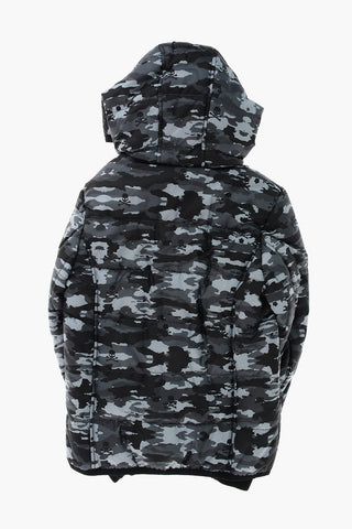 Camouflage STATEMENT puffer jacket with zip closure