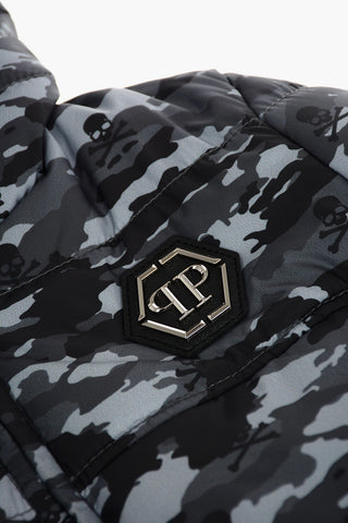 Camouflage STATEMENT puffer jacket with zip closure