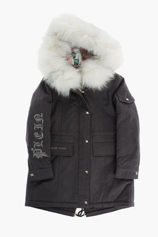 Parka with removable inner and real fur detail