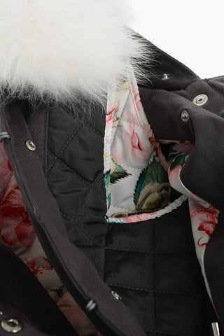 Parka with removable inner and real fur detail