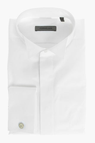 Camicia in Cotone con Collo Diplomatico e Gemelli