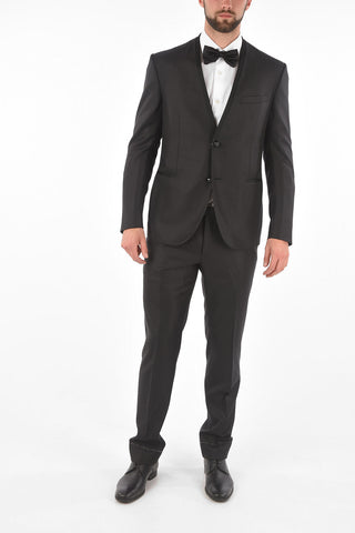 Satin Detail Collarless ACADEMY Ceremony Suit