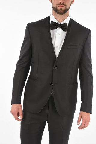 Satin Detail Collarless ACADEMY Ceremony Suit