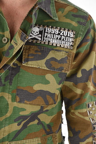 Studded Camouflage EST.1978 Utility Jacket with Hidden Closure