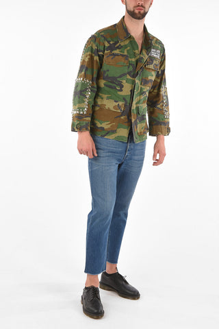 Studded Camouflage EST.1978 Utility Jacket with Hidden Closure
