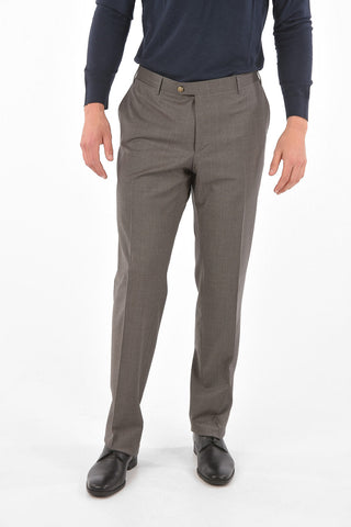Stretched Virgin Wool ACADEMY Slacks with 4 Pockets
