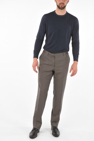 Stretched Virgin Wool ACADEMY Slacks with 4 Pockets