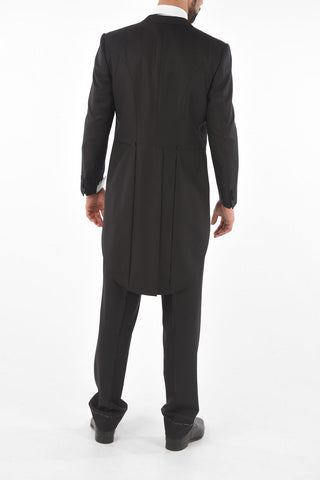 virgin wool center vent peak lapel MANTUA double breasted tail-coat