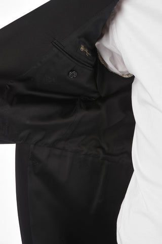 virgin wool center vent peak lapel MANTUA double breasted tail-coat