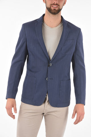 ID Patch Pocket Herringbone Fabric Unlined Blazer