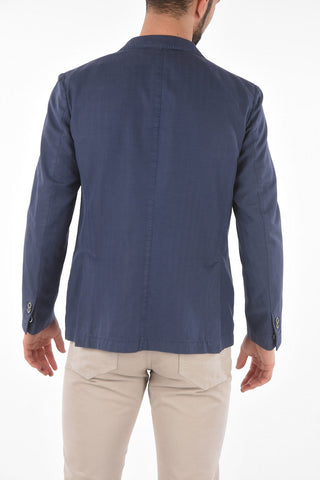 ID Patch Pocket Herringbone Fabric Unlined Blazer