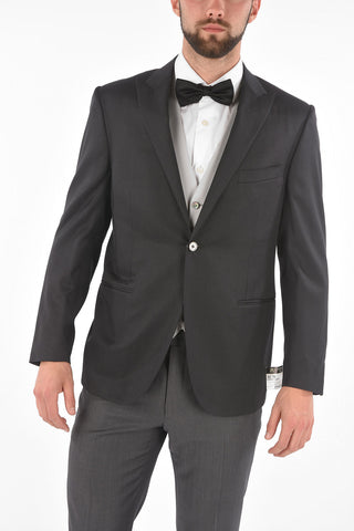 virgin wool peak lapel belt loops 3 piece waistcoat CERIM LEADER suit