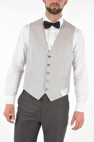 virgin wool peak lapel belt loops 3 piece waistcoat CERIM LEADER suit