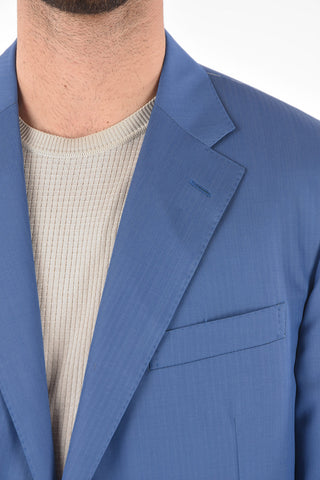  FLAWLESS Virgin-wool LEADER Suit in Herringbone Motif