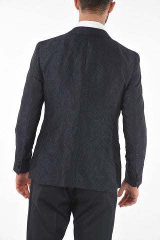 CC COLLECTION brocade side vents peak lapel 2-button CERIM.REWARD blazer