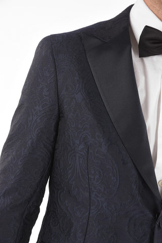 CC COLLECTION brocade side vents peak lapel 2-button CERIM.REWARD blazer