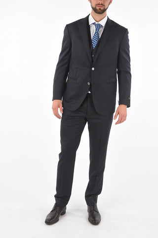 virgin wool peak lapel 3 piece waistcoat CERIM.ACADEMY suit