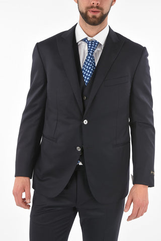 virgin wool peak lapel 3 piece waistcoat CERIM.ACADEMY suit