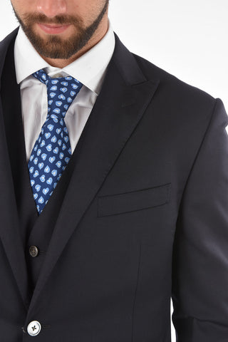virgin wool peak lapel 3 piece waistcoat CERIM.ACADEMY suit