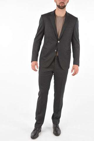Lined Suit with Notch Lapel and Flap Pockets