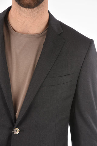Lined Suit with Notch Lapel and Flap Pockets