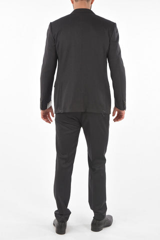 Lined Suit with Notch Lapel and Flap Pockets