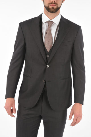 virgin wool center vent CERIM.ACADEMY 3 piece waistcoat suit