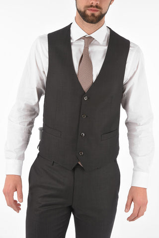 virgin wool center vent CERIM.ACADEMY 3 piece waistcoat suit