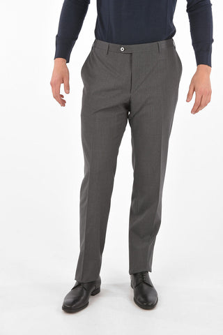Pantaloni Slacks ACADEMY in Lana Vergine con 4 Tasche e Motivo Graph Check