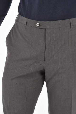 Pantaloni Slacks ACADEMY in Lana Vergine con 4 Tasche e Motivo Graph Check