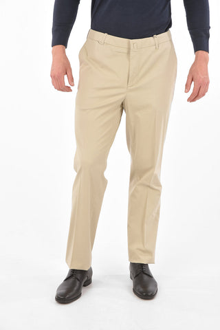 Stretchy Cotton Mid Rise Pants