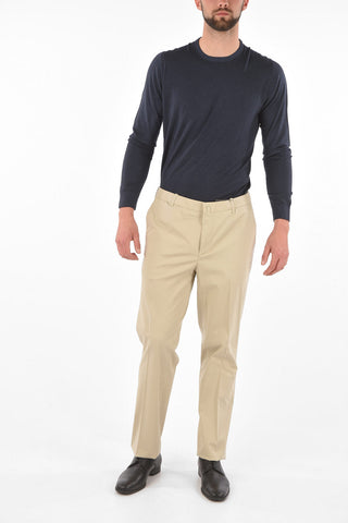 Stretchy Cotton Mid Rise Pants