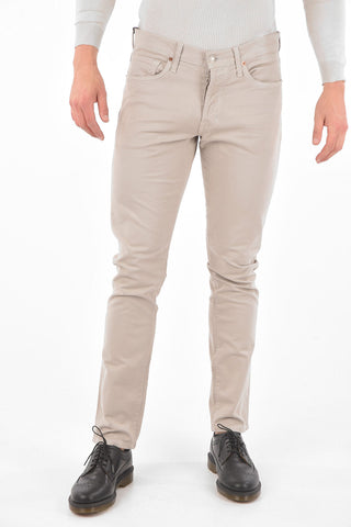 pantaloni a 5 tasche in cotone stretch slim fit