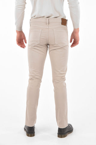 pantaloni a 5 tasche in cotone stretch slim fit
