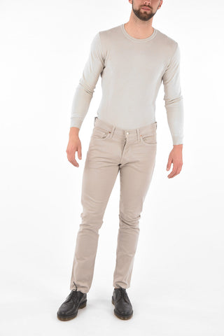 pantaloni a 5 tasche in cotone stretch slim fit