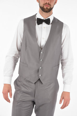 striped center vent peak lapel CERIM.ACADEMY 3 piece waistcoat suit